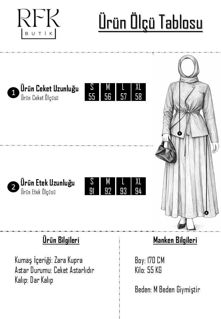 Zara Kupra Seyyar Kemerli Çımalı Etekli Takım - Kahverengi
