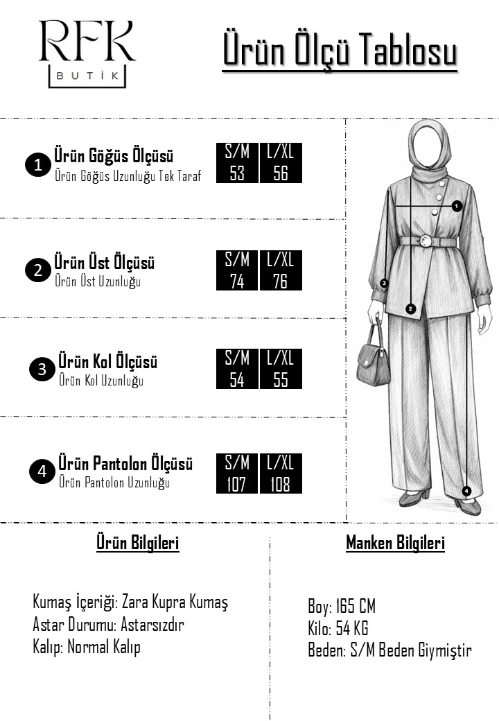 Zara Kupra Seyyar Kemerli Gold Düğmeli Pantolonlu Takım - Mürdüm