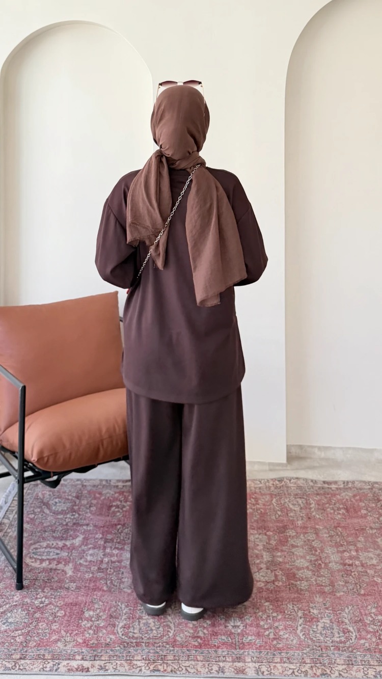 Ensa Oysho Tunik Pantolonlu Takım - Kahverengi