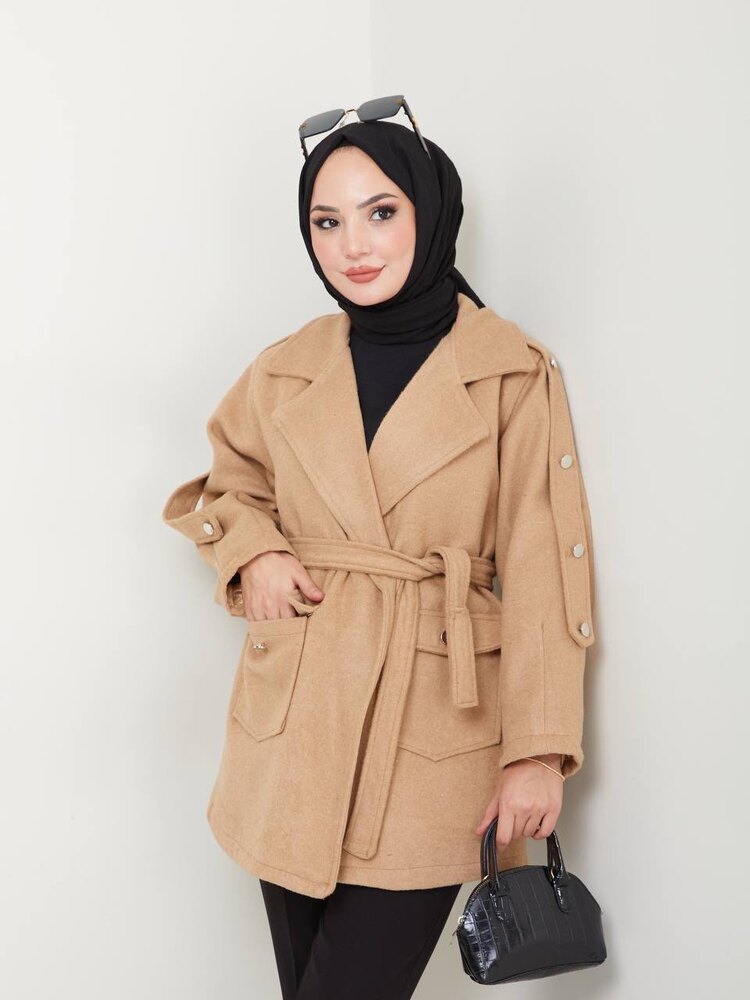 Seyyar Kemerli Kaşe Kaban - Taba