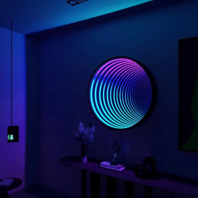 3D 360º Sonsuzluk Ayna - RGB Neon 80x80