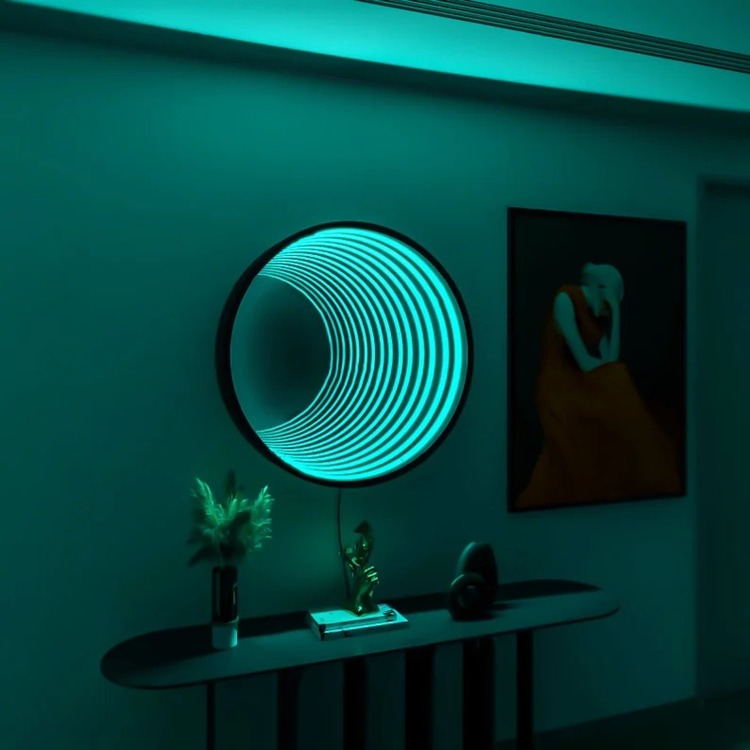 3D 360º Sonsuzluk Ayna - RGB Neon 80x80