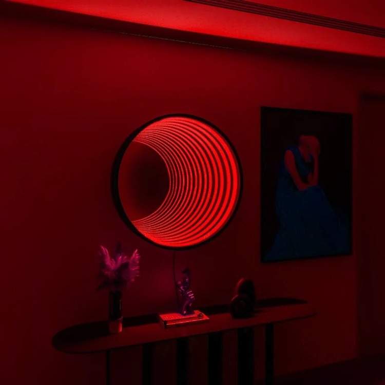 3D 360º Sonsuzluk Ayna - RGB Neon 80x80