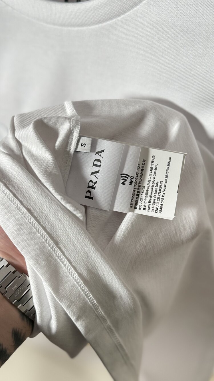 PRADA LOGO PRINTED COTTON SHIRT NW
