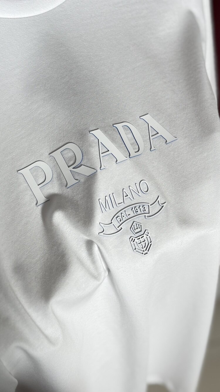 PRADA LOGO PRINTED COTTON SHIRT NW