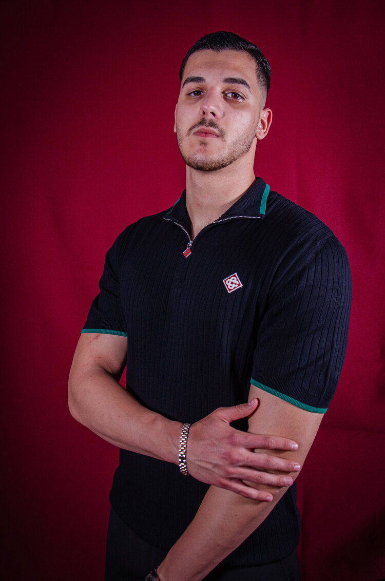CASABLANCA HALF ZIP KNITTED POLO T-SHIRT NW