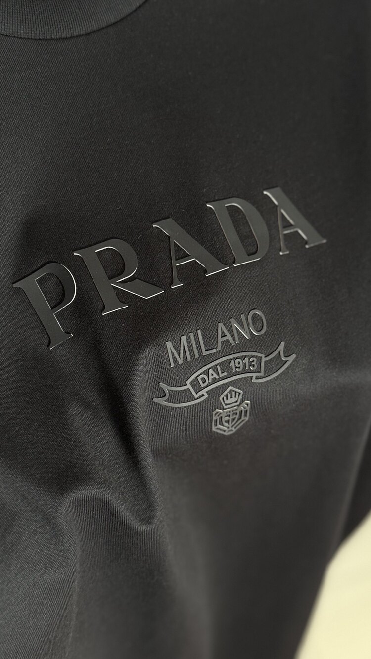 PRADA LOGO PRINTED COTTON SHIRT NW
