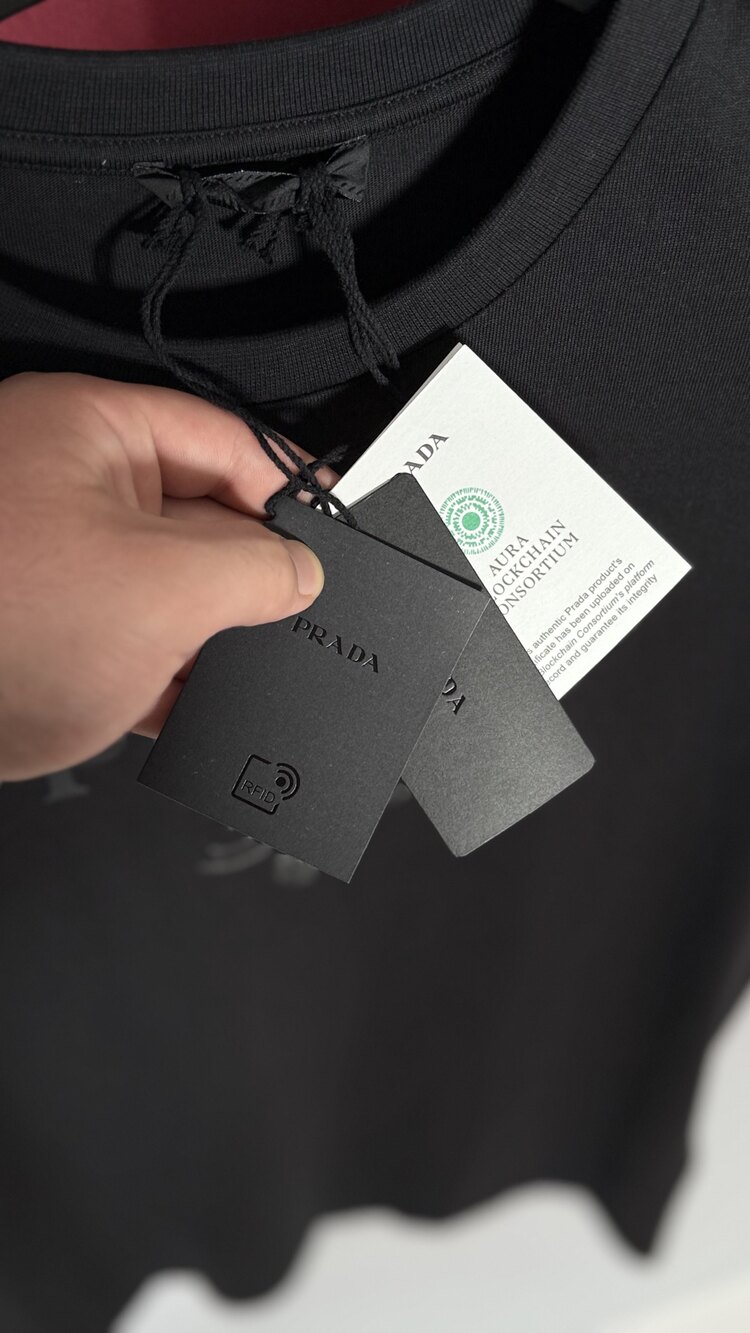PRADA LOGO PRINTED COTTON SHIRT NW