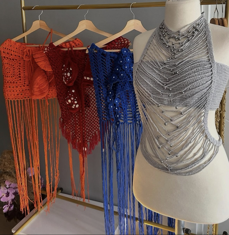 ✨ Silver Glam Örgü Beach Top ✨