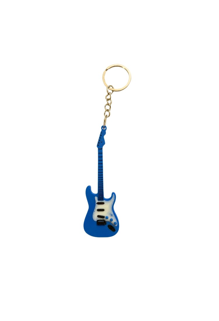 Orta Boy Mavi Fender Gitar Anahtarlık