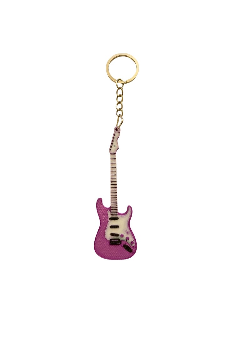 Orta Boy Mor Fender Gitar Anahtarlık