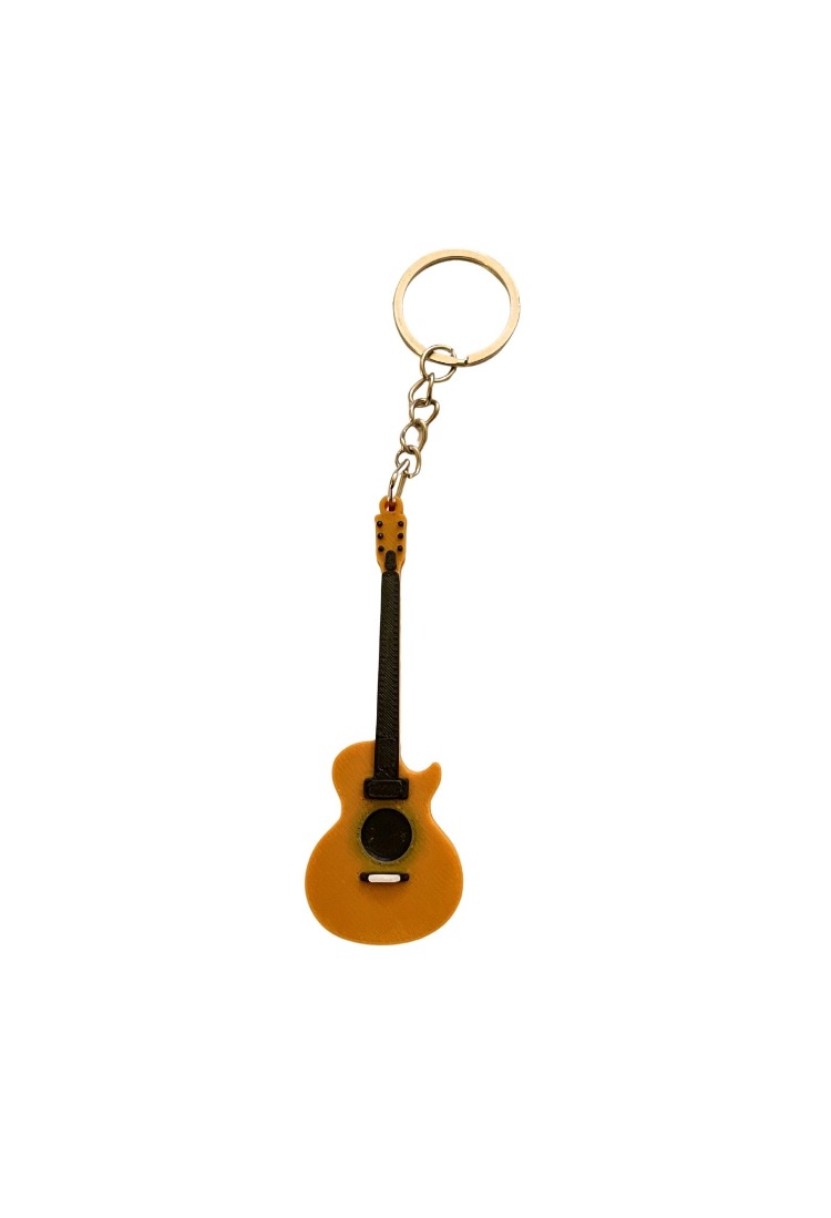 Orta Boy Sütlü Kahve Akustik Gitar Anahtarlık