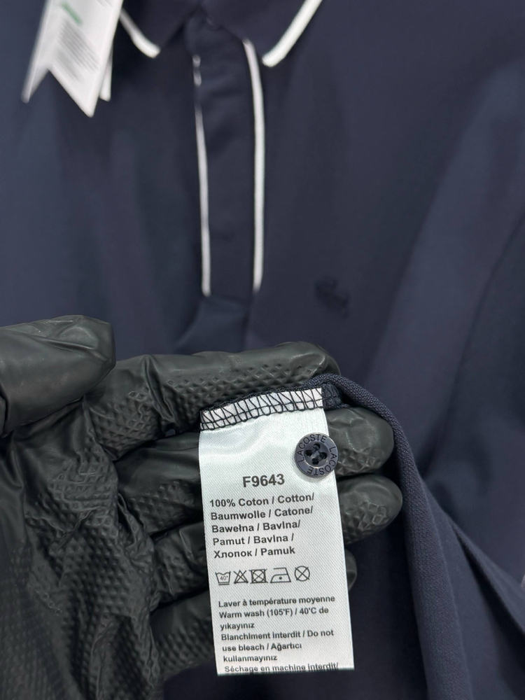 Lacoste Paris Çizgili Orj. Polo Yaka Lacivert