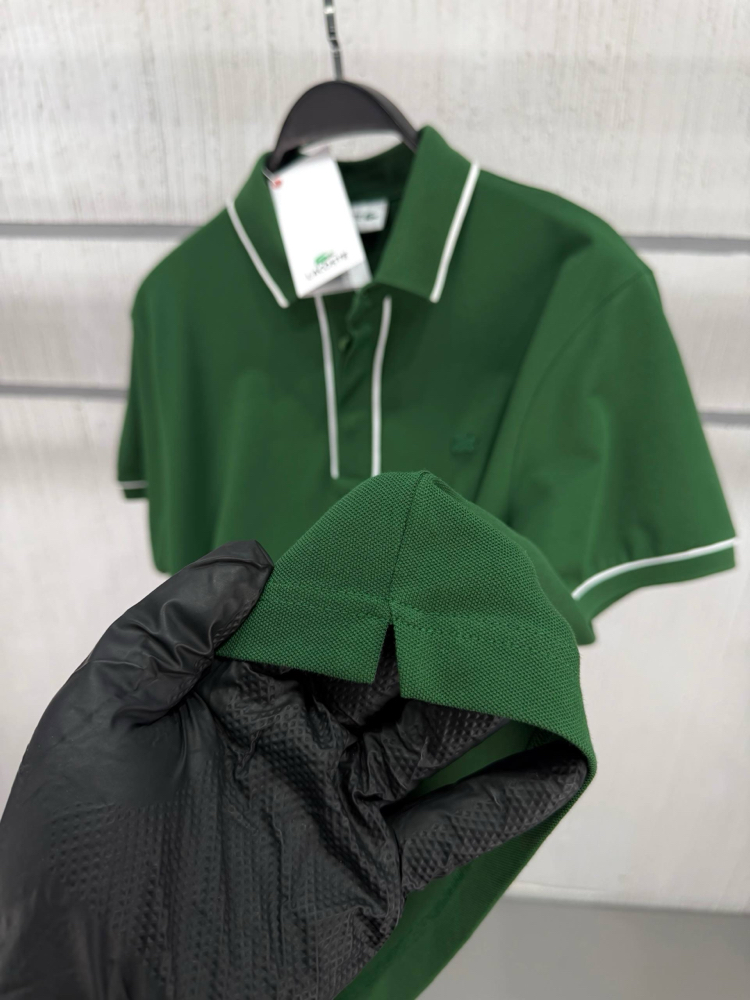 Lacoste Paris Çizgili Orj. Polo Yaka Yeşil