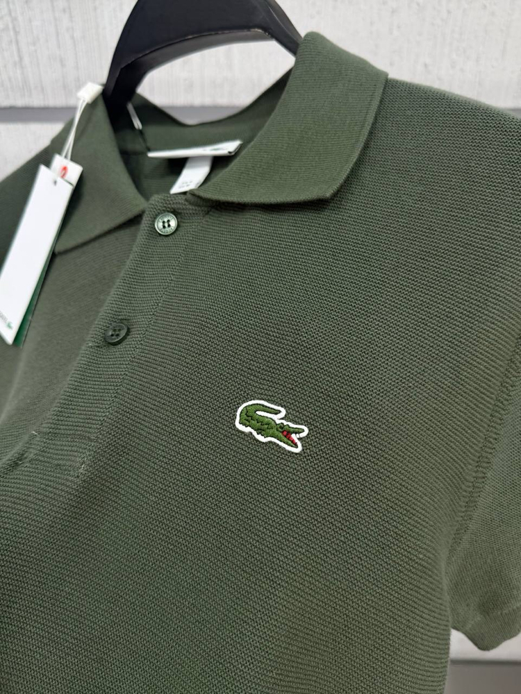 Lacoste %100 Pamuk Düğmeli Polo Yaka Triko Haki