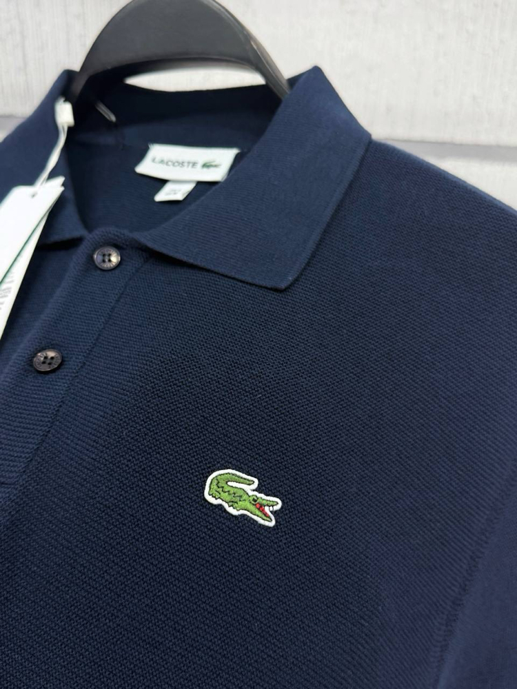 Lacoste %100 Pamuk Düğmeli Polo Yaka Triko Lacivert