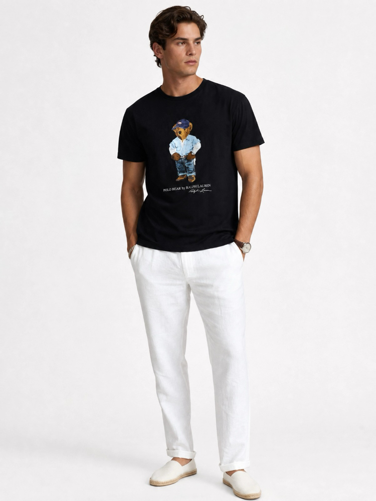 Ralph Lauren İthal Orjinal Bear T-Shirt Siyah