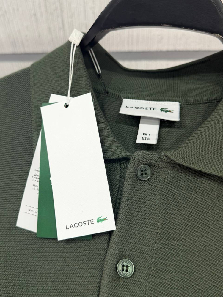 Lacoste %100 Pamuk Düğmeli Polo Yaka Triko Haki