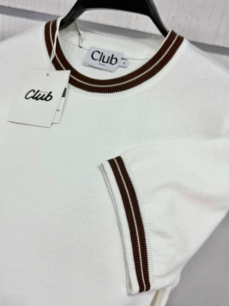 Beymen Club Yaka Kol Detay Orj. %100 Pamuk Triko Beyaz