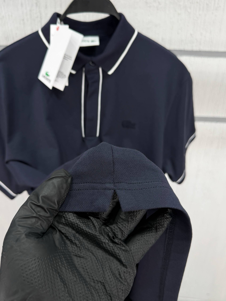 Lacoste Paris Çizgili Orj. Polo Yaka Lacivert
