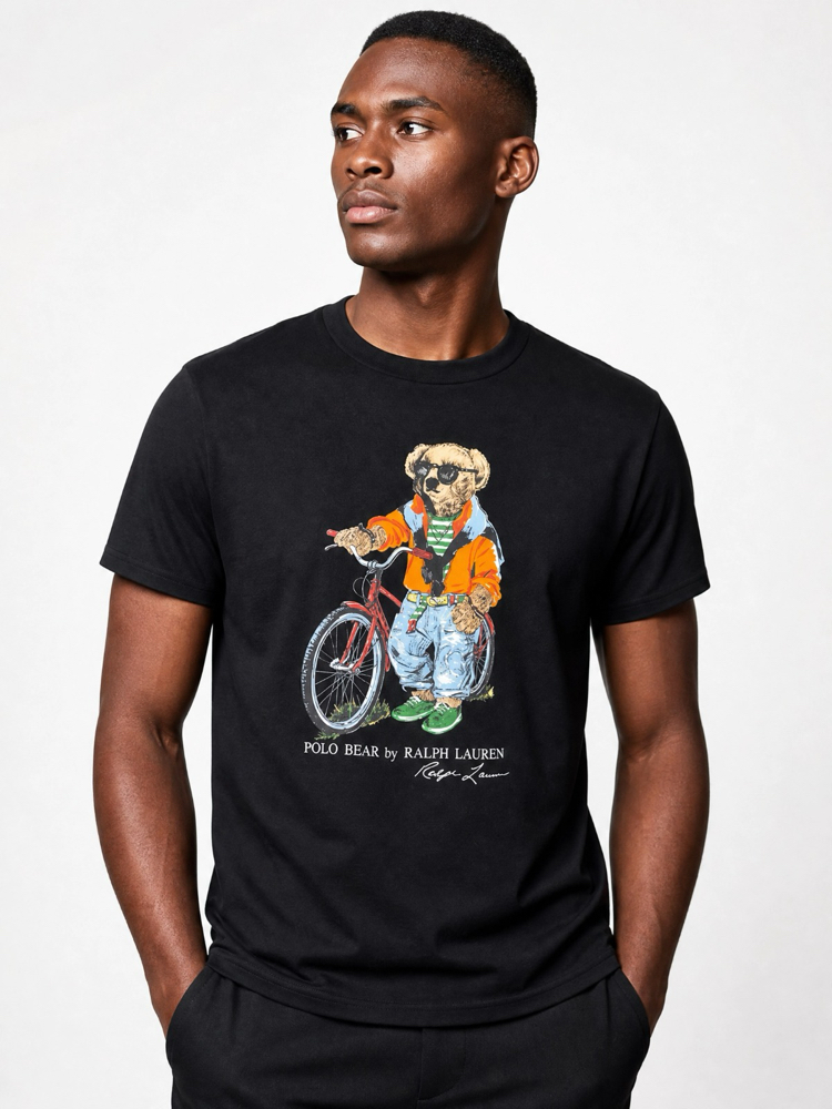 Ralph Lauren İthal Orjinal Bear T-Shirt Siyah
