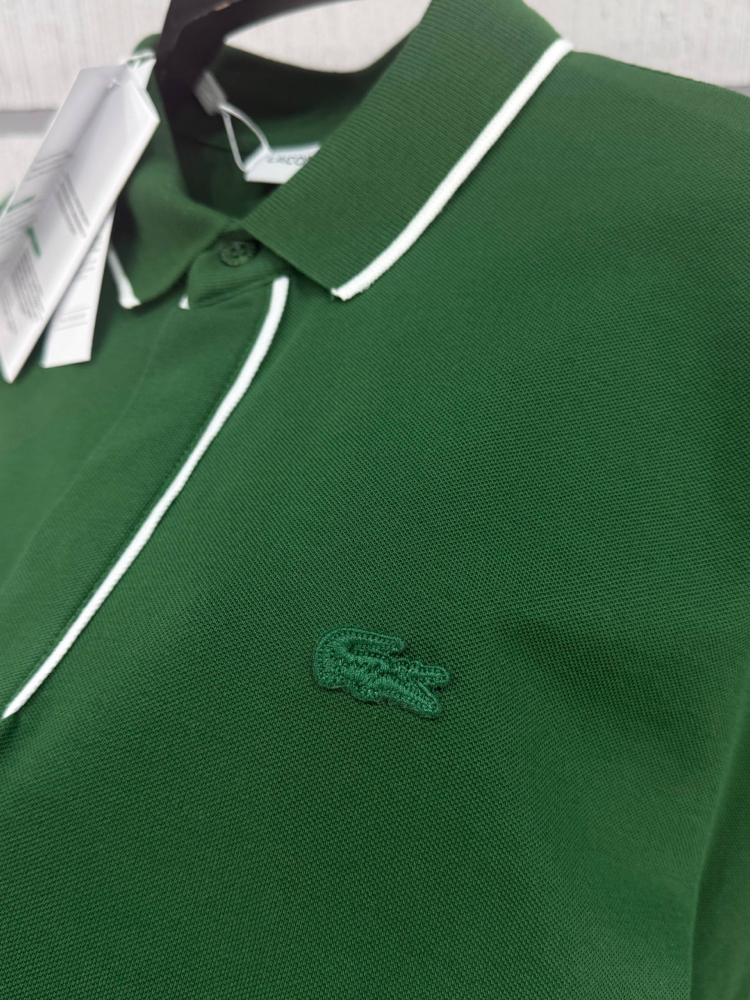 Lacoste Paris Çizgili Orj. Polo Yaka Yeşil