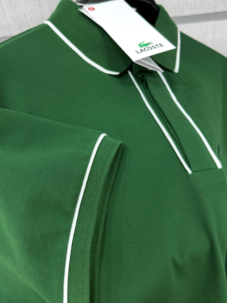 Lacoste Paris Çizgili Orj. Polo Yaka Yeşil