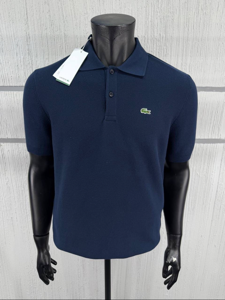 Lacoste %100 Pamuk Düğmeli Polo Yaka Triko Lacivert