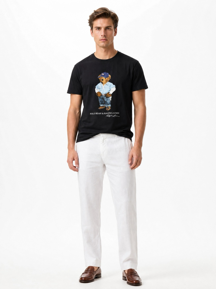 Ralph Lauren İthal Orjinal Bear T-Shirt Siyah