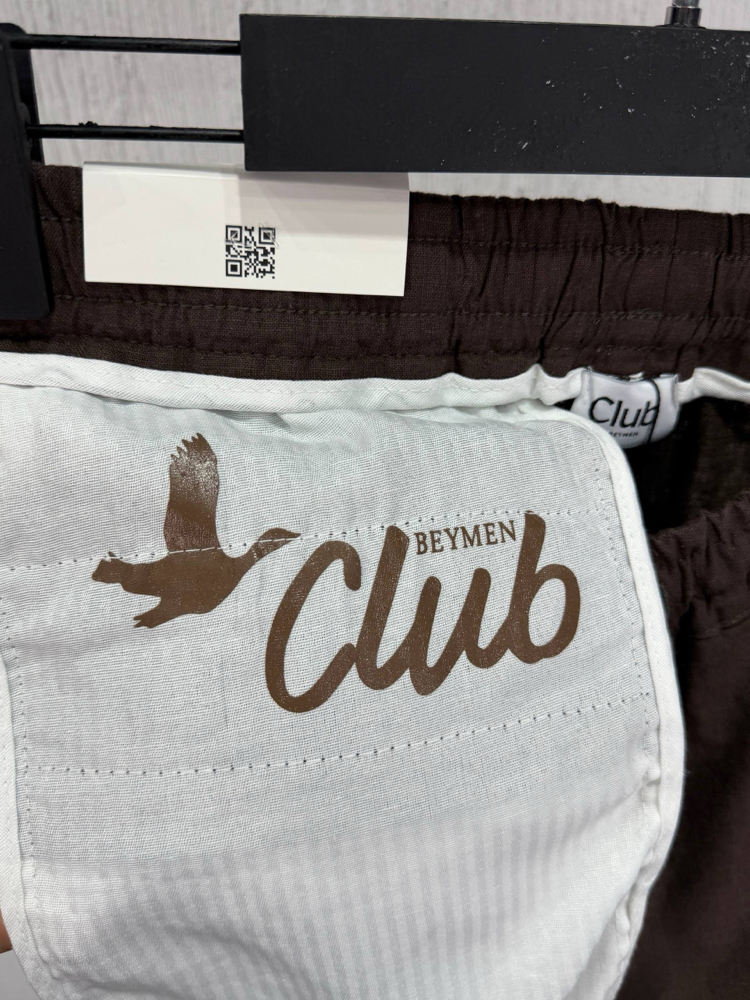 Beymen Club Orj %100 Ham Keten Şort Kahve