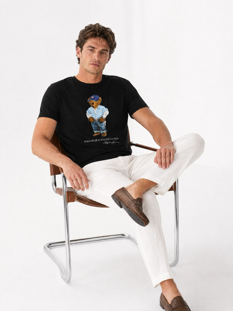 Ralph Lauren İthal Orjinal Bear T-Shirt Siyah