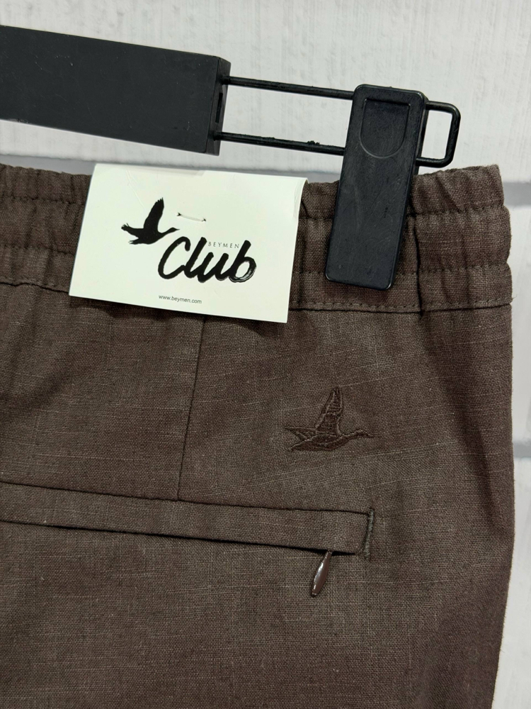 Beymen Club Orj %100 Ham Keten Şort Kahve