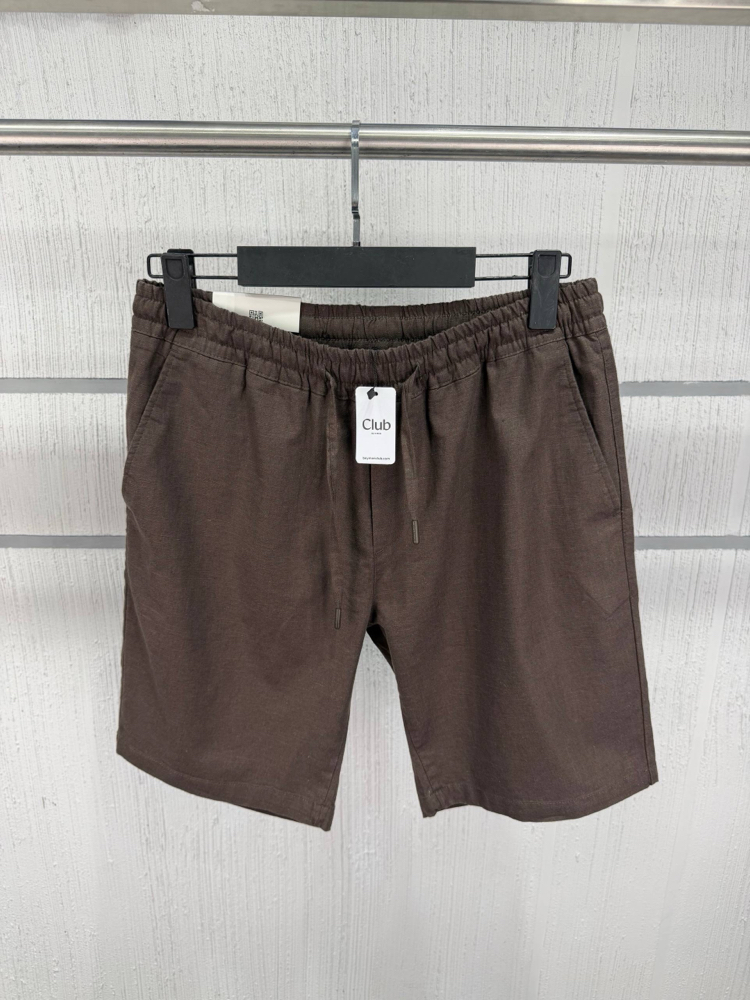 Beymen Club Orj %100 Ham Keten Şort Kahve
