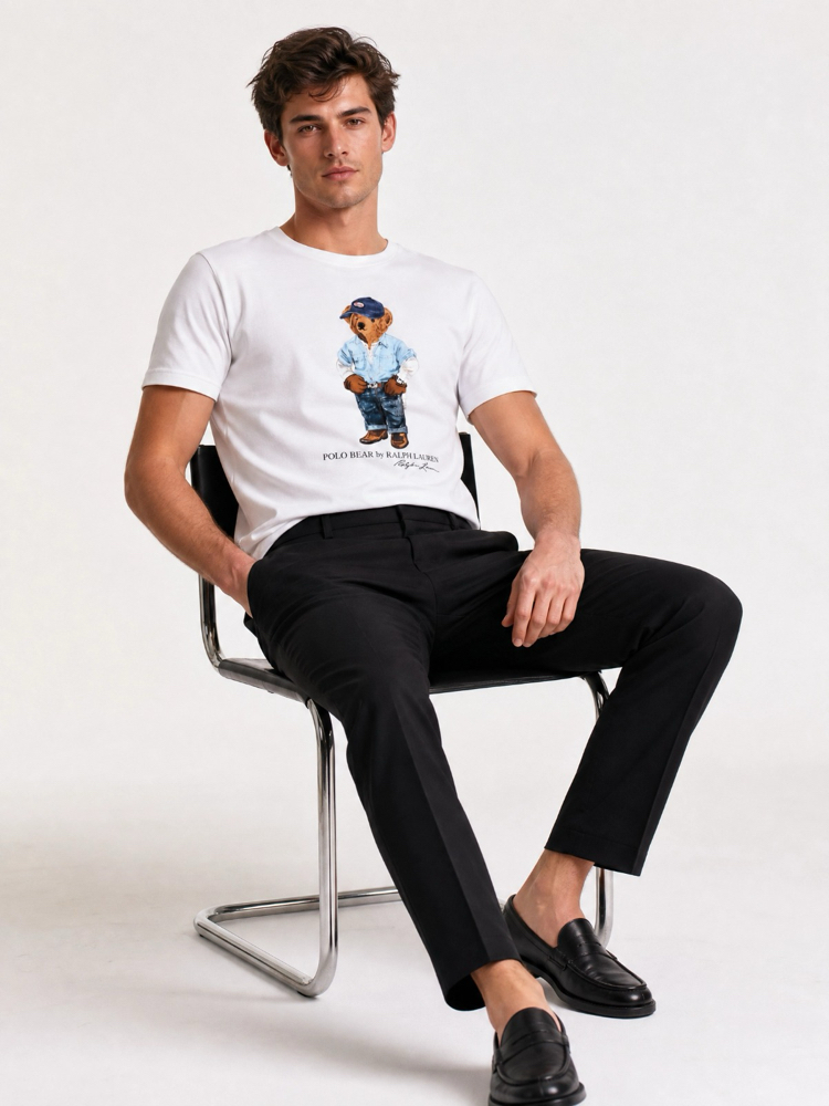 Ralph Lauren İthal Orjinal Bear T-Shirt Beyaz
