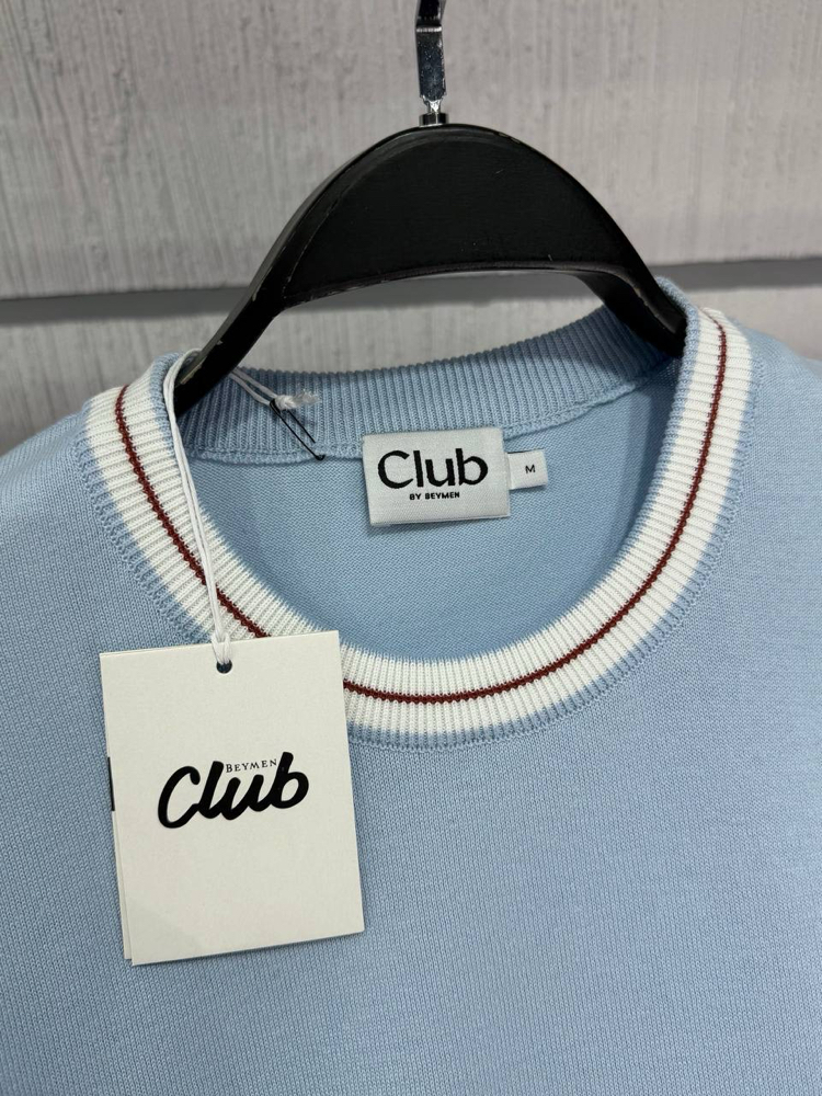 Beymen Club Yaka Kol Detay Orj. %100 Pamuk Triko Bebe Mavi