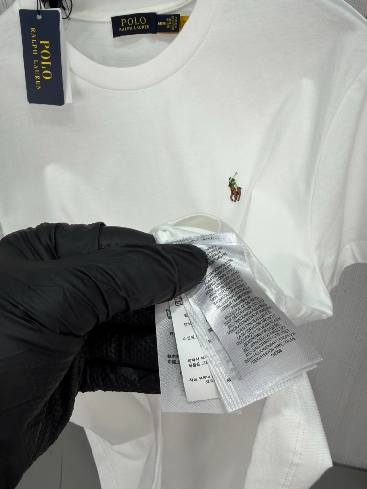 Polo Ralph. Basic T-Shirt Beyaz (Renkli Nakış)