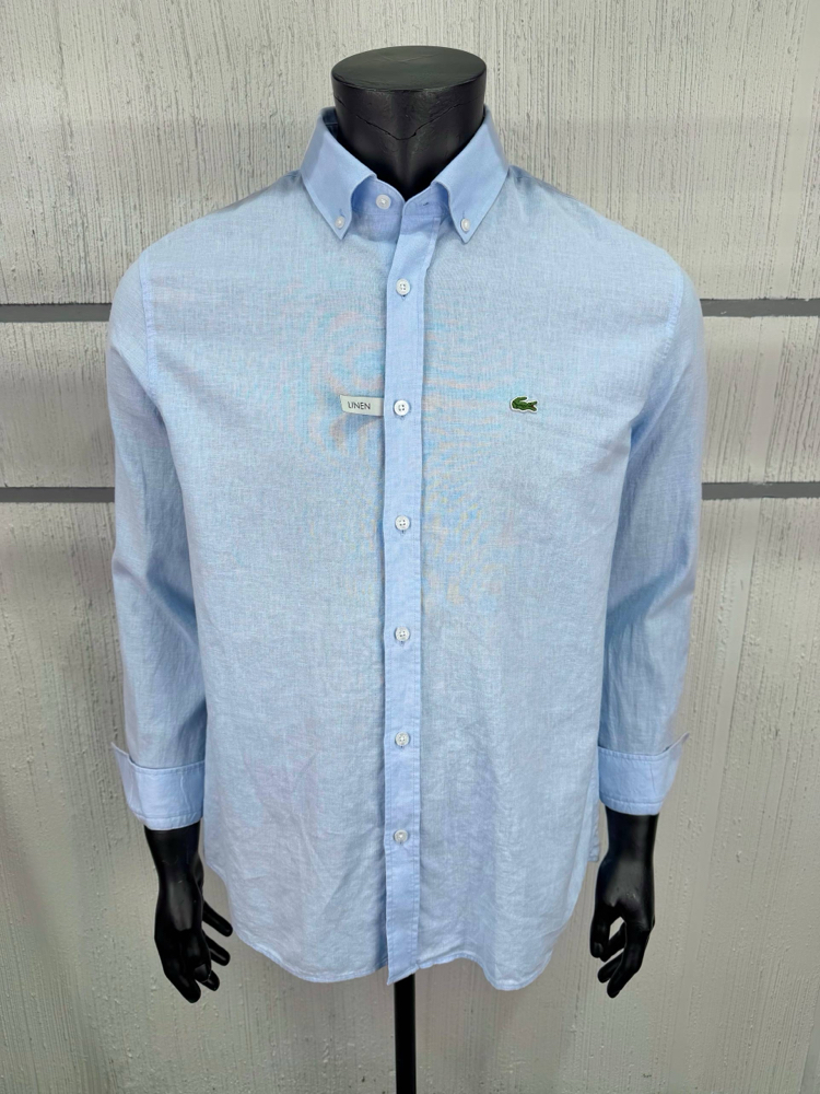 Lacoste Orj. %100 Ham Keten Gömlek Bebe Mavi
