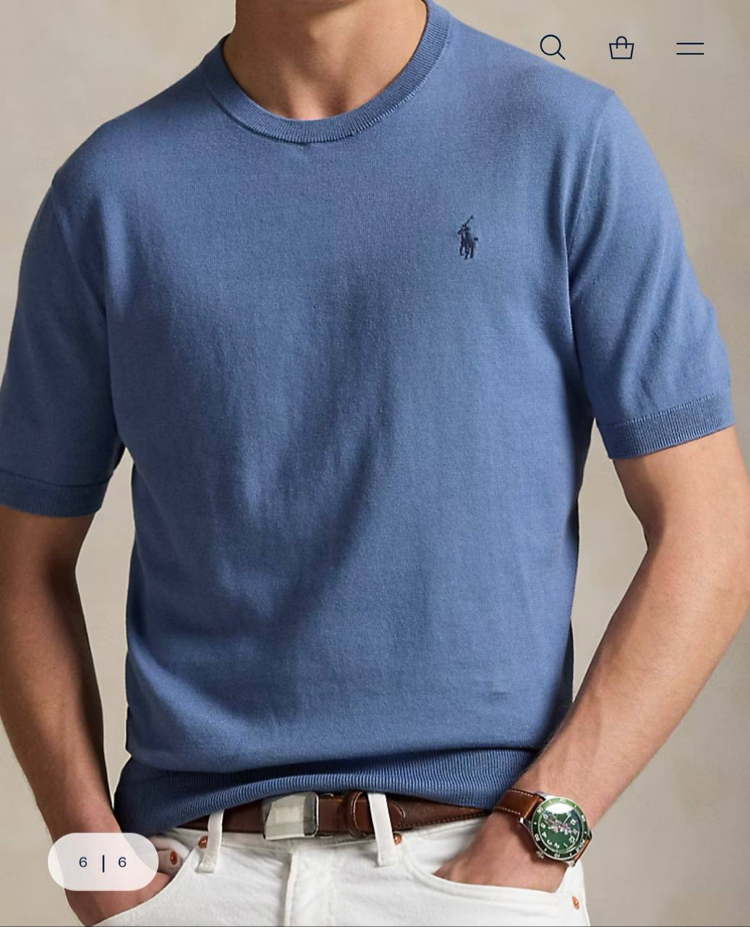 Polo Ralph. Classic %100 Pamuk Triko Mavi