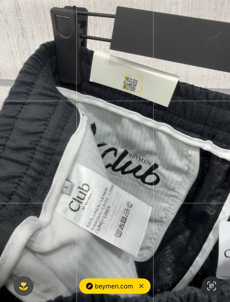 Beymen Club Orj %100 Ham Keten Şort Siyah