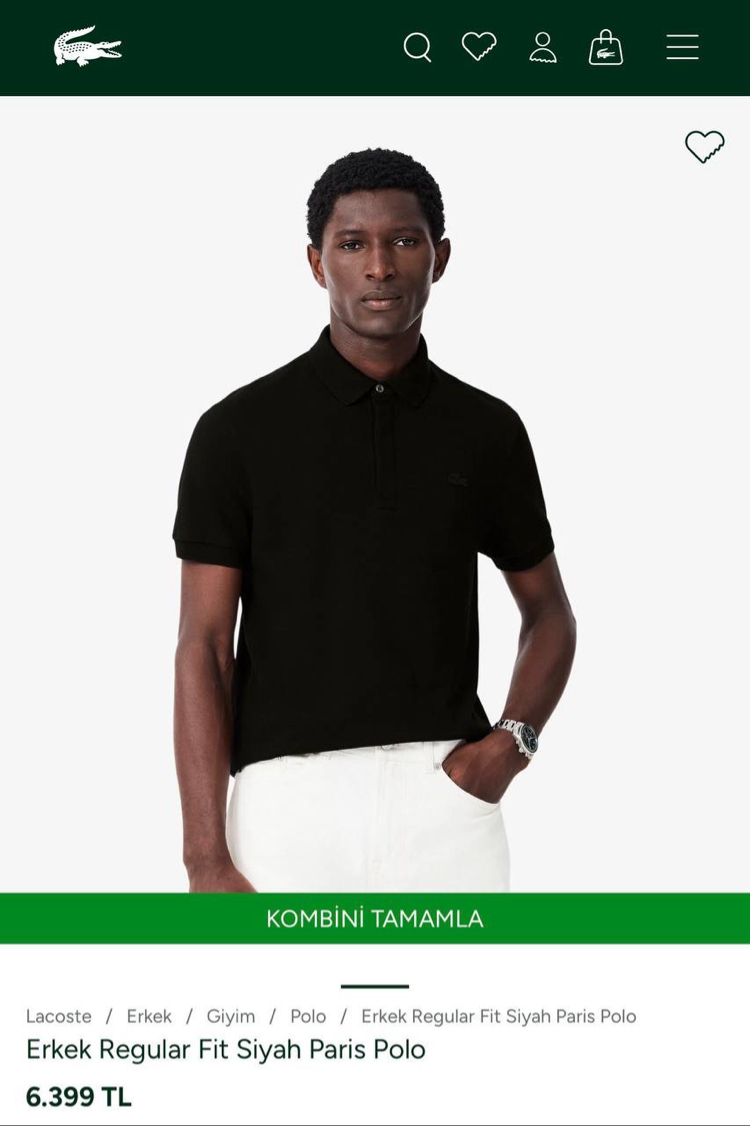 Lacoste Paris Orj. Polo Yaka Siyah (Regular Fit)