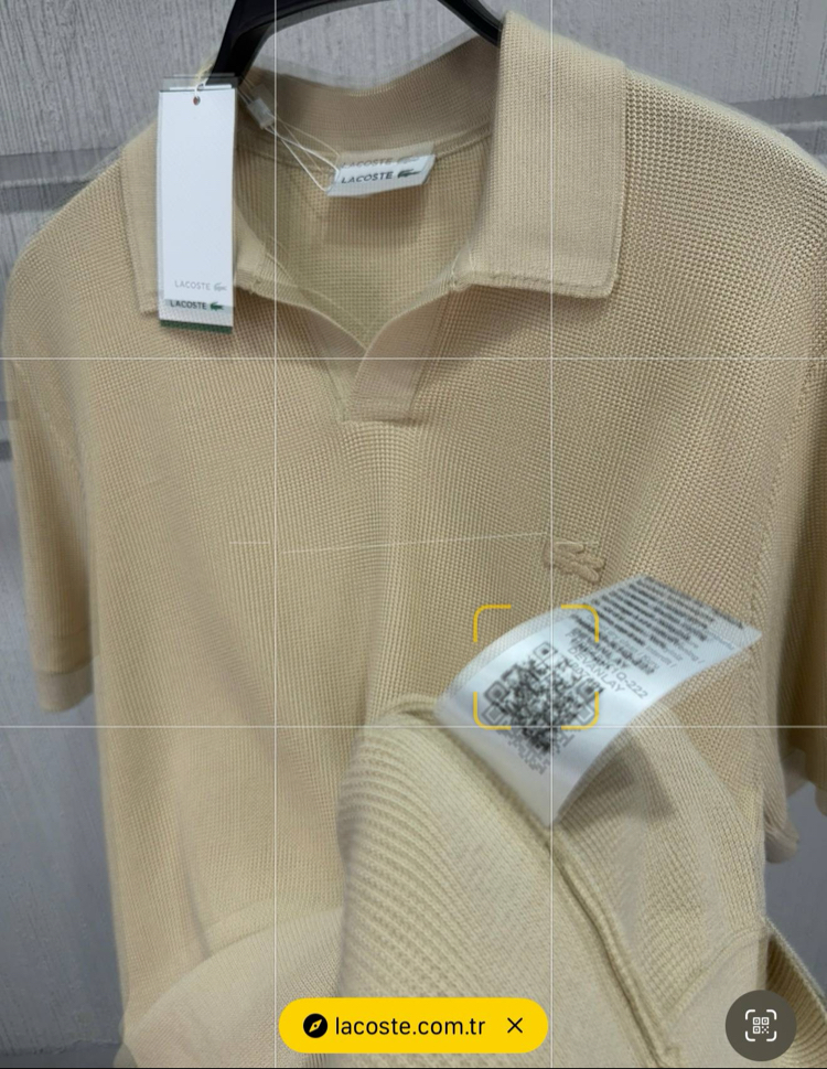 Lacoste %100 Pamuk V Polo Yaka Triko Bej