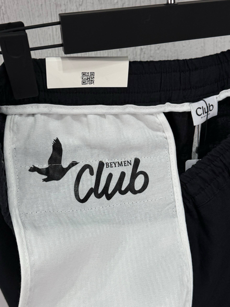 Beymen Club Orj %100 Ham Keten Şort Siyah