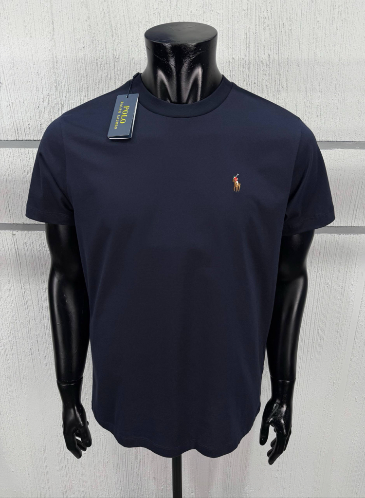 Polo Ralph. Basic T-Shirt Lacivert (Renkli Nakış)