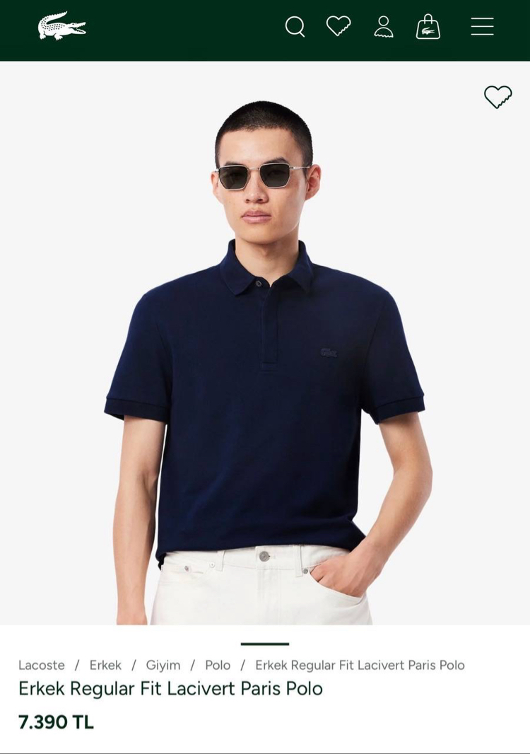 Lacoste Paris Orj. Polo Yaka Lacivert (Regular Fit)