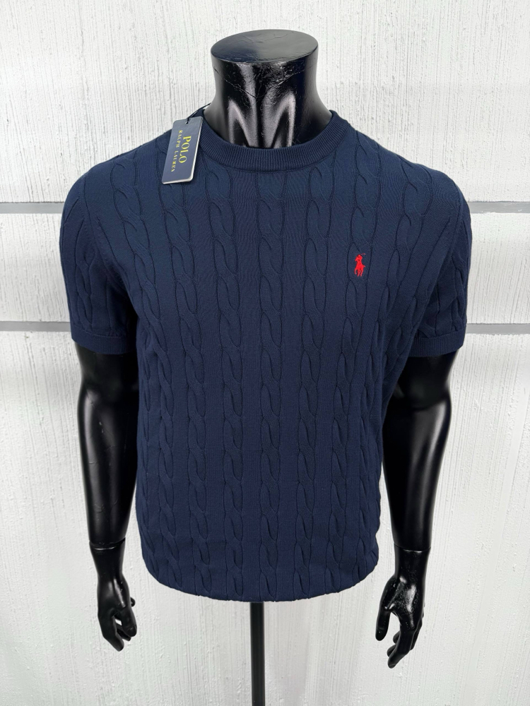 Polo Ralph %100 Pamuk Örgü Desen Triko Lacivert