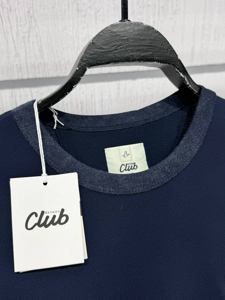 Beymen Club Yaka Detay Basic T-Shirt Lacivert (RegularFit)