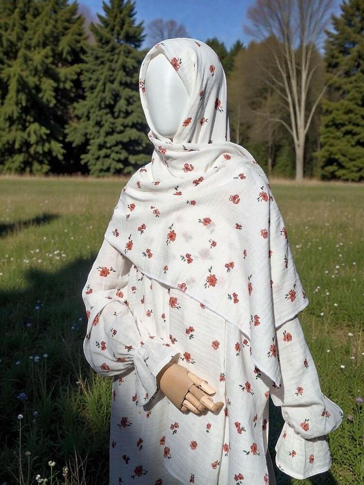 Çiçekli Namaz Elbisesi