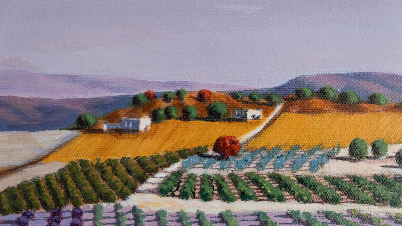 Original, acrylic painting on canvas signed by Rıza Karataş