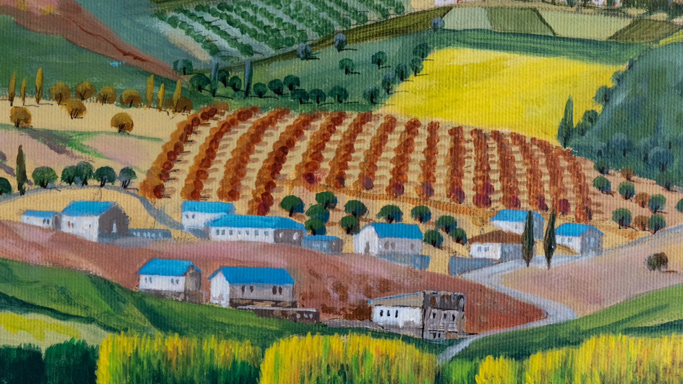 Original, acrylic painting on canvas signed by Rıza Karataş