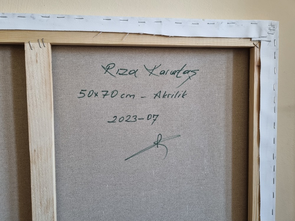 Original, acrylic painting on canvas signed by Rıza Karataş